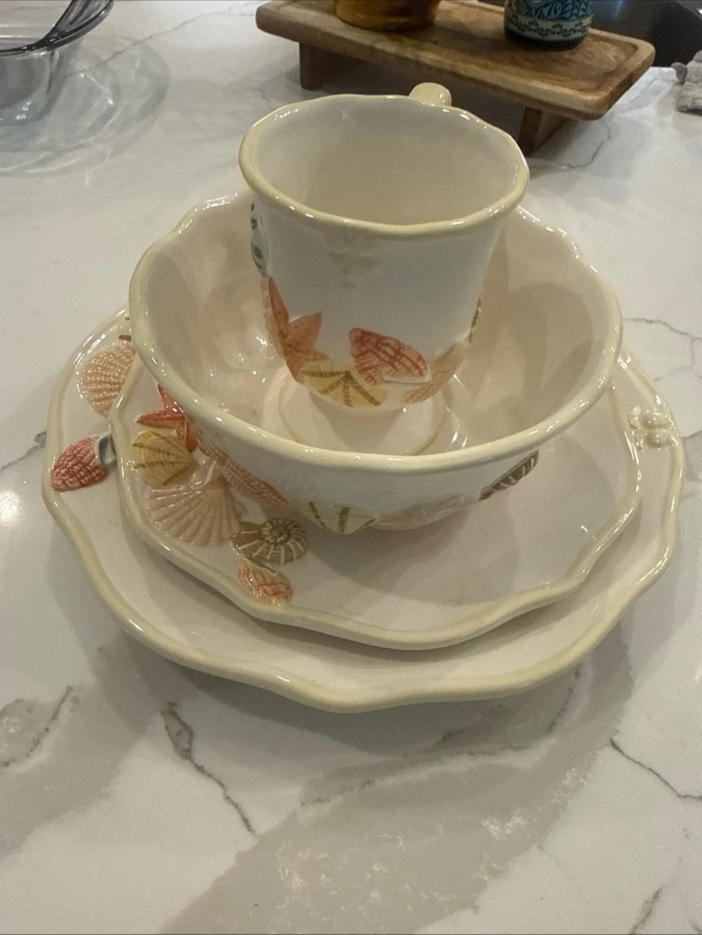 Florida Marketplace Entertaining Seashells 4 Piece Place Setting
